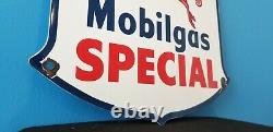 Vintage Mobil Gasoline Porcelain Gas Station Shield Pegasus Signe