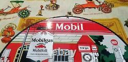 Vintage Mobil Mobilgas Porcelaine Gargoyle Station De Remplissage D'huile D'essence Panneau De Service