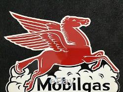 Vintage Mobilgas Pancarte De Métal Gas Oil Station Service Pump Plate Rare Pegasus