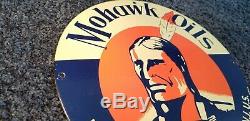 Vintage Mohawk Essence Porcelain Sign Gaz Metal Service Station De Pompage Plate Annonce