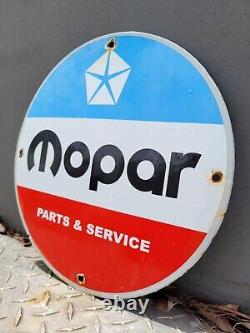 Vintage Mopar Porcelaine Enseigne Gas Station Oil Auto Parts Dealer Service De Garage