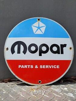 Vintage Mopar Porcelaine Enseigne Gas Station Oil Auto Parts Dealer Service De Garage