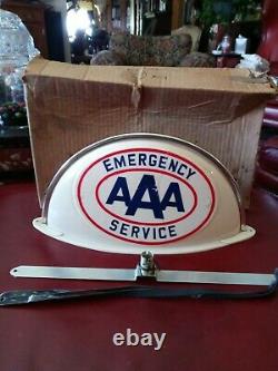 Vintage N. O. S. Aaa Station Service Gas & Oil Light Up Cab Topper Inscrivez-vous