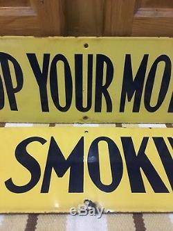 Vintage Non Stop Smoking Votre Moteur Richfield Porcelaine Service Signe Station