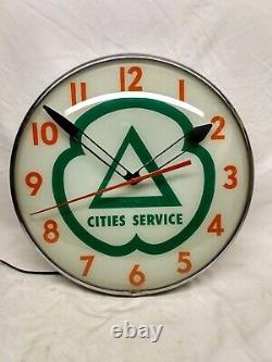 Vintage Original Cities Service Gas Station Advertising Clock Pam Company Signe
