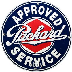 Vintage Packard Porcelaine Service Sign Station Essence Pompe Automobile Concessionnaire D'huile