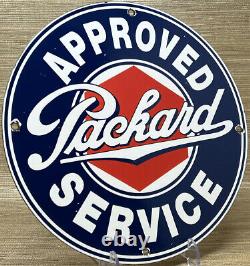 Vintage Packard Porcelaine Service Sign Station Essence Pompe Automobile Concessionnaire D'huile