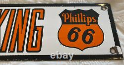 Vintage Phillips 66 Essence Non Fumer Plaque De Porcelaine Station De Service Essence