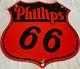 Vintage Phillips 66 Essence Porcelaine Signe Station D'essence Pétrole À Moteur Insigne De Service