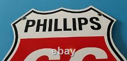 Vintage Phillips Essence Porcelaine Gas Motor Station Pump Oil Rack Signe