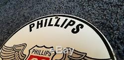 Vintage Phillips Essence Service En Porcelaine De Gaz Aviation Oil Pump Station Sign