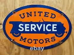 Vintage Porcelaine United Motors Sign Gas Station Oil Garage Service British Uk