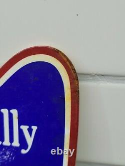 Vintage Rand Mcnaly Porcelain Sign Hotel Highway Map Gas Station Oil Service