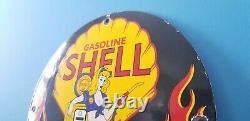 Vintage Shell Essence Essence Station-service Shell Clam & Flames Signe