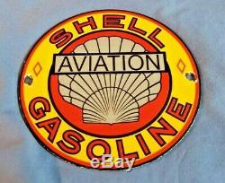 Vintage Shell Essence Service En Porcelaine Aviation Station Pump Plate Sign