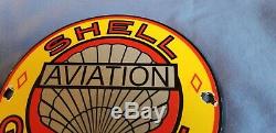 Vintage Shell Essence Service En Porcelaine Aviation Station Pump Plate Sign