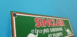 Vintage Sinclair Essence Oil Non Fumer Station De Service Essence De Porcelaine Signe De Pompe