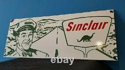 Vintage Sinclair Essence Porcelain Gas Route 66 Service Station Auto Road Signe