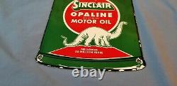 Vintage Sinclair Essence Porcelaine Gaz Huile Lube Service Station De Pompage Plate Sign