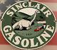 Vintage Sinclair Gasoline Porcelain Sign Gas Station Pump Plate Motor Service