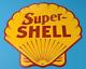 Vintage Super Shell Essence Station De Service De Porcelaine Essence Essence Clam Pump