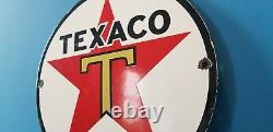 Vintage Texaco Aviation Porcelain Gas Oil Service Station Texas Pump Sign