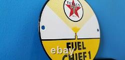 Vintage Texaco Essence Porcelaine Carburant Chef Station De Service De L'essence Automobile Pompe