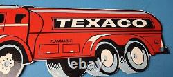 Vintage Texaco Essence Porcelaine Essence Camion À Moteur Oil Station De Service Pump Sign