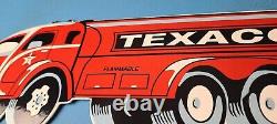 Vintage Texaco Essence Porcelaine Essence Camion À Moteur Oil Station De Service Pump Sign