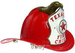 Vintage Texaco Gas Service Station Fire Chief Casque De Pompier Hat Withbox Works