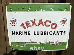 Vintage Texaco Lubrifiants Marine Service Station Porcelain Connexion Gaz Publicité