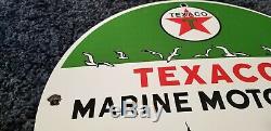 Vintage Texaco Marine Porcelaine Station Service Huile Moteur De La Pompe De Plaque Signe