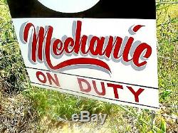 Vintage Texaco Mécanicien Sur Duty Oil Service Station Boutique Peinte À La Main Signe