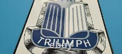 Vintage Triumph Porcelaine Gaz Automobile Station De Service Motos Panneau De Pompe