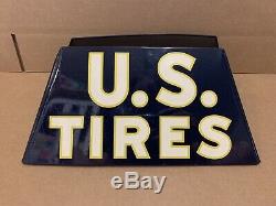 Vintage U. S. Pneus Affichage Des Pneus Stand Garage Station Service Sign Oil Gas