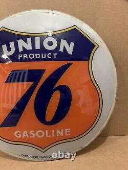 Vintage Union 76 Pompe À Essence Globe Light Glass Lens Service Station Garage Sign 1