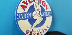 Vintage Union Oil Co Porcelaine Gas Service Station Aéronautique Essence Pompe