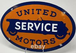 Vintage United Motors Porcelaine Enseigne Station De Service Essence Motor Oil Concessionnaire