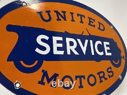 Vintage United Motors Porcelaine Enseigne Station De Service Essence Motor Oil Concessionnaire