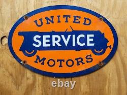 Vintage United Motors Porcelaine Sign Gas Station Oil Garage Service British Uk