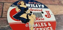Vintage Willy's Jeep Plaque en porcelaine pour station-service de gaz Faites une offre Panneau Wrangler