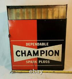Vtg 1960's Champion Spark Plug Gaz Station Service Store Display Cabinet Signal